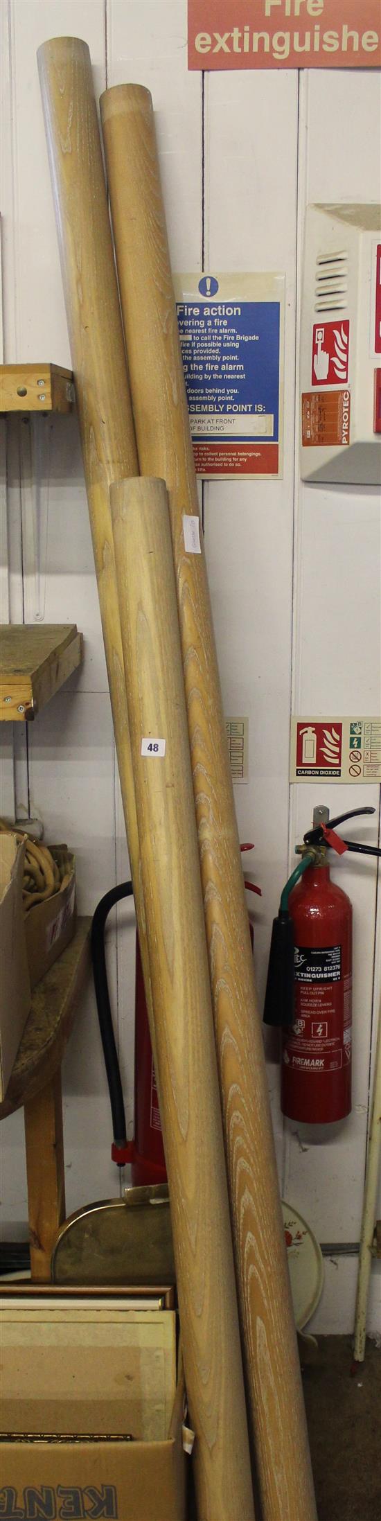 3 curtain poles with pineapple ends